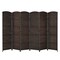 Costway 6-Panel Room Divider 6Ft Weave Fiber Folding Privacy Screen Brown\Black